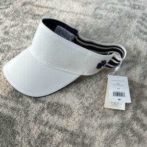 Tory Burch White Visor with Navy NWT